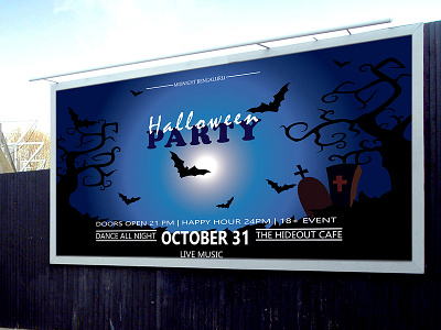 Halloween Party : The Hideout branding cafe design digitalart graphicdesign illustration live logo typography