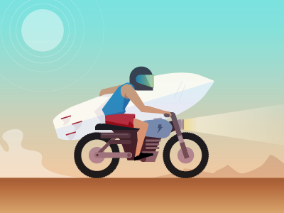 Cafe Racer cafe racer desert illustrator imaginary motorcycle anatomy surf
