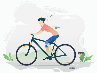 Cycling Illustration flat illustration vector