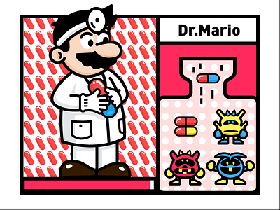 Dr.Mario Vitamin Toss game illustration