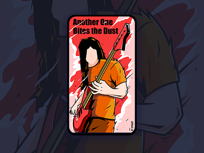 Another One Bites The Dust bass illustration rock and roll