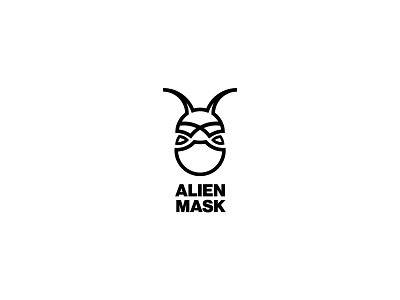 alien mask blackandwhite branding icon illustration logo logo inspiration logodesign minimal modren typography