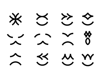 monoline emoji icon set blackandwhite branding icon icon set illustration logo logo inspiration minimal modren ui ux