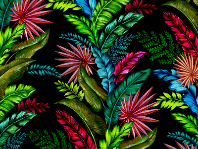 Hello botanical botany fashion floral flowers pattern textile textile design tiled tropical