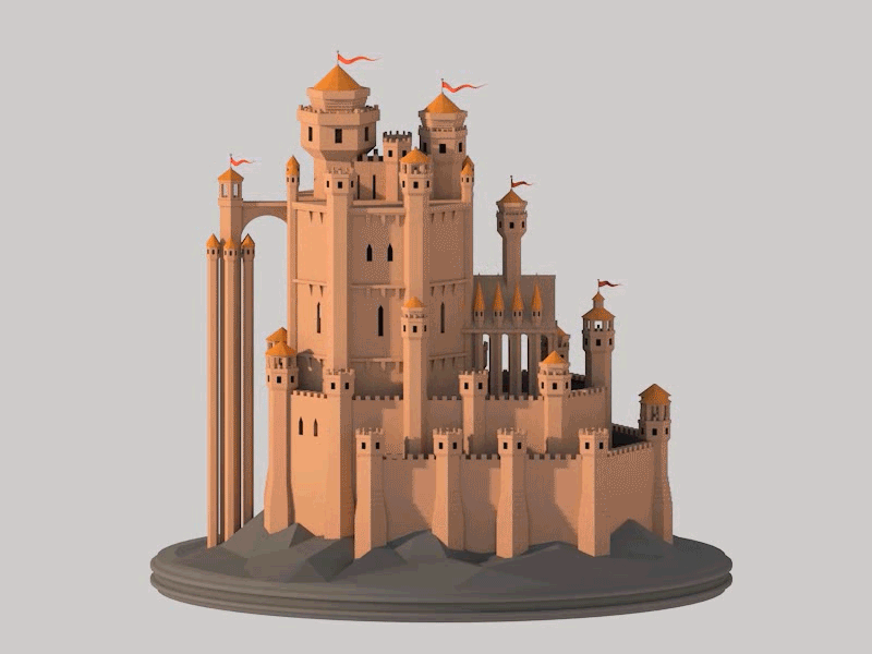 Red Keep c4d42 castle cinema 4d games of thrones got lannister lowpoly motion red keep targaryen temple transition