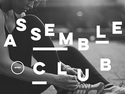 Assemble Club gym ui web page website welcome screen