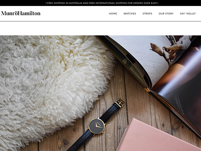 Munröhamilton Watches brand ecommerce shopify watch web design web page website