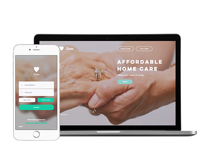 Lorna Care care health app healthtech medtech ui web design
