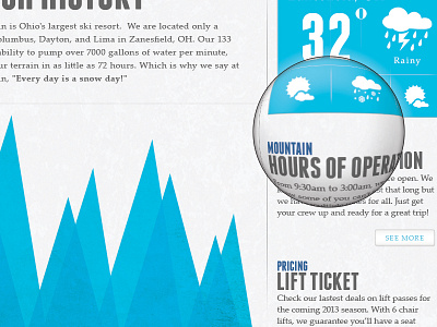 Homepage blue icon illustrator mountains ps snow weather web website