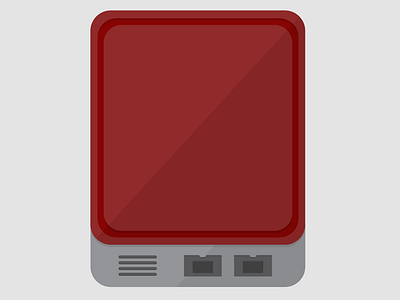 Harddrive clean computer design graphic gray harddrive icon minimal ports red simple vector