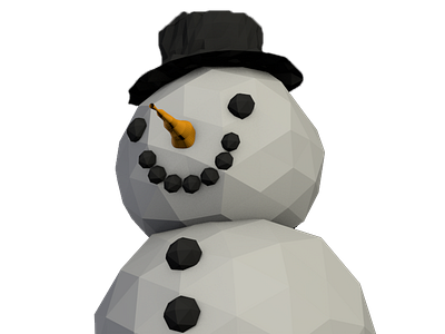 snowman christmas card image 3d cinema design lowpoly snowman