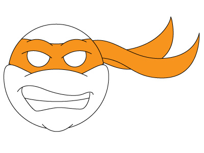 TMNT cartoon design icon illustration logo orange turtle