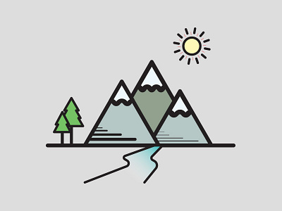 Mountains design icon illustration mountains scene vector