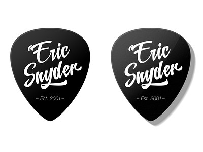 Eric Snyder Logo black and white logo branding guitar pick logo logodesign music school music teacher photoshop art script font