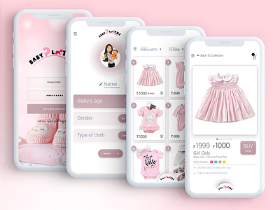 Babys Attire baby cloths babys attire clean design dress dribbble mobile mobile app product branding shopping app ui design website