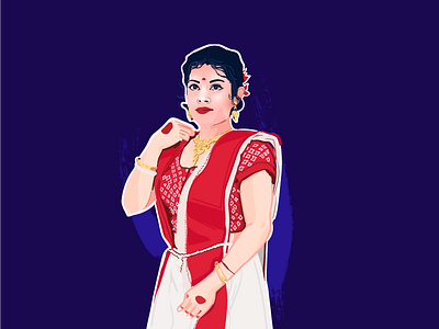 Indian Beauty_girl app character design flat illustration illustration ux ui indian vector wedding
