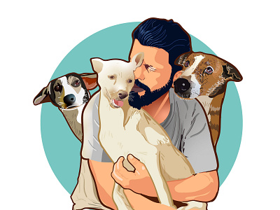 Dog lover character design dog illustration dogs illustration illustration ux ui ui ux vector