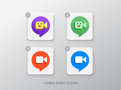 Video Chat Icons chat icon icons illustration ui ux vector video call