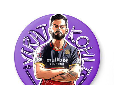 IPL Badge 2d art app branding character creative design cricket design flat icon icons illustration illustration ux ui vector virat kohli