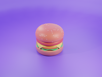 3d Burger_Food 3d 3d art 3d artist blender 3d blender3d burger burger king burgers design fastfood illustration illustration ux ui illustrator