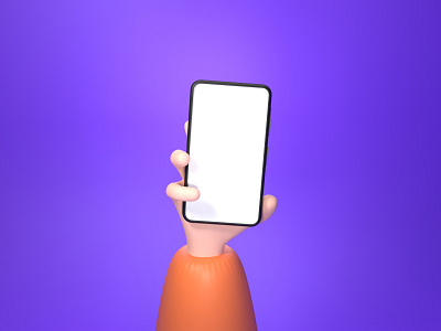 3d hand with phone