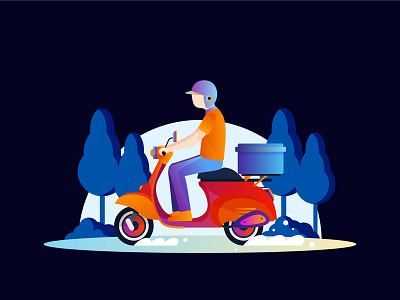 Delivery Boy Illustration flat illustration ui ux