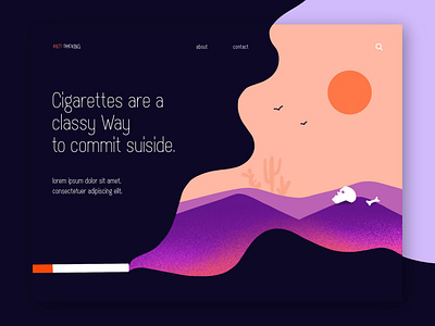 Landing page_01 app branding cigarettes concept creative design icon illustration typography ui ux web