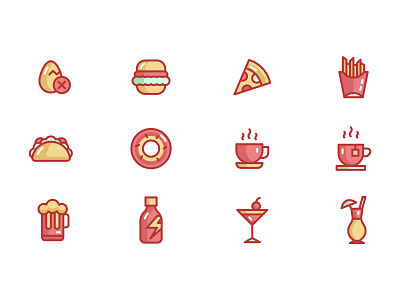 Food Icons beer burger coffee donut food icons