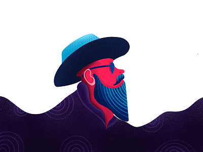 Beard Man 2d art 2d character app character characters design flat illustration illustration ux ui ui vector