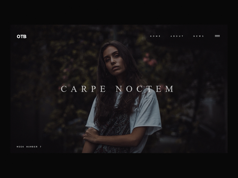 W07 - Carpe Noctem animation app carpe noctem codepen dark theme design design challenge full page menu gif typography ui ux vue.js web web design web development