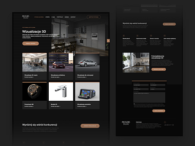 PKG3D Studio - web design branding clean dark dark theme design minimal poland polska simple ui user interface visualizations web webdesign webdesigner website wordpress