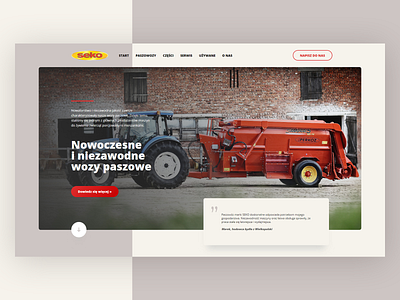 Seko Agriculture 🚜 - welcome section agriculture clean clean design clean ui concept design header hero home landing layout minimal page poland redesign theme ui web webdesign website