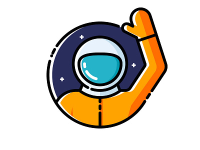 Astronaut astronaut cartoon cosmonaut flat design icon illustration line icon science space start