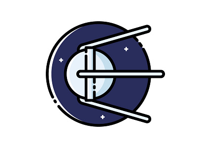 Sputnik 1 astronomy cartoon discovery flat design icon illustration outline satellite science space spacecraft sputnik