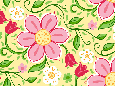 Floral Pattern background design floral flower illustration leaves pattern vector