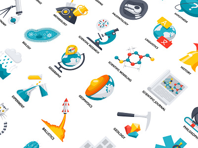 Science Icons astronomy atom biology chemistry flat icon physics science set style vector