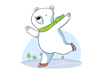 Happy bear 2d bear cartoon illustration kids magazine