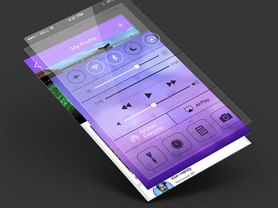 IOS 7 full size perspective ios 7 menu mobile profile ux design web design