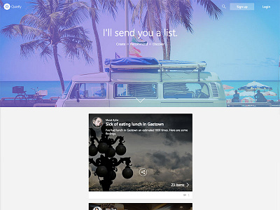 Quiet.ly new home ios 7 menu mobile profile ux design web design