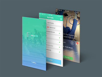 Craigslist iOS case study ios 7 menu mobile profile ux design web design
