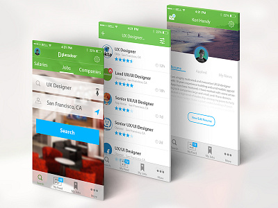 Glassdoor iOS app case study ios 7 menu mobile profile ux design web design