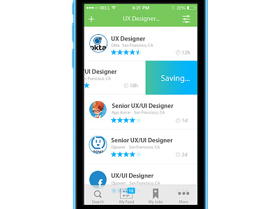Swiping to save ios 7 menu mobile profile ux design web design