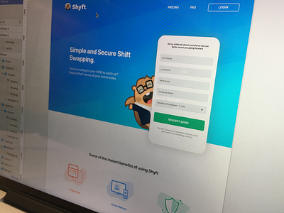 Shyft Website android data icon ios landscape logo marketing mascot mobile sales sign up website