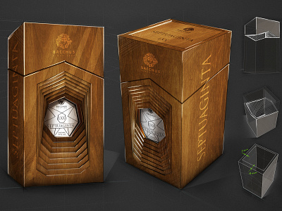 Septuaginta box concept draft bootleg boottle cognac concept luxury package skech spirit wood