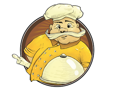 Papa Ronny's pizza character illustration caffee charracter design horeca illustration logo logomark pizza