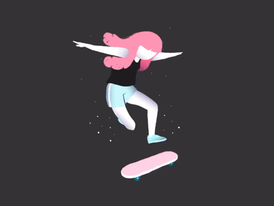Skater girl 3d animation after effects animation character design cinema 4d girl power illustration pink sk8 skate skatelife