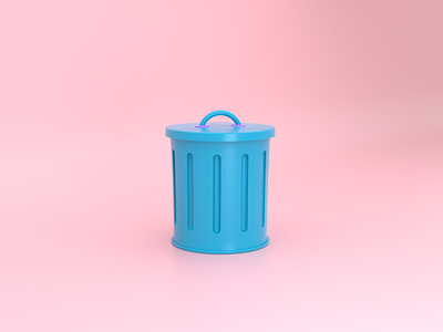 3D Trash Can Icon