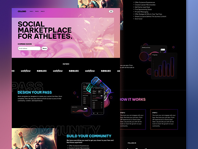 Social Marketplace Landing Page design desktop graphic design landing page sports technology typography ui visual design web design