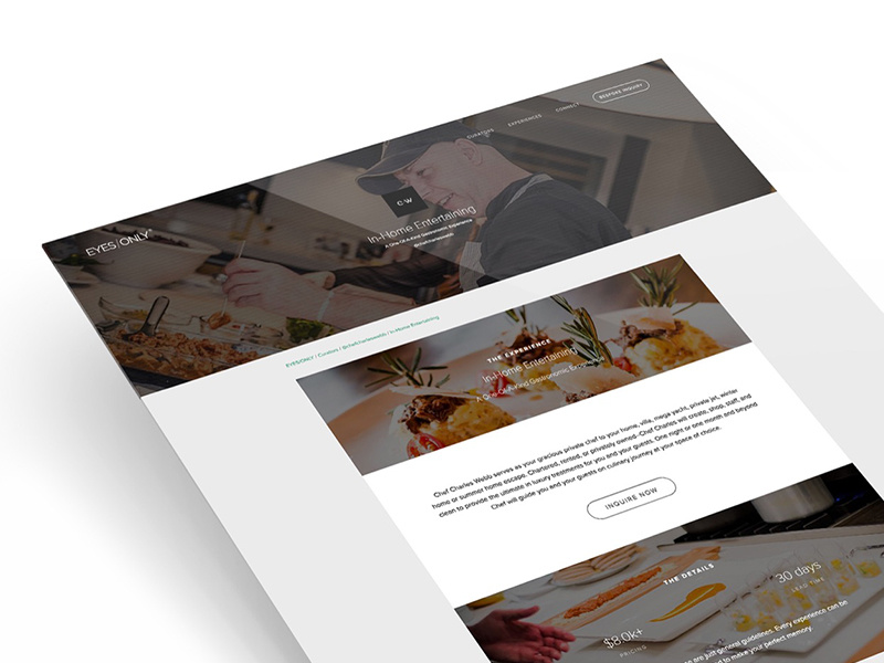 EYES/ONLY Responsive Experience Page creative direction web design branding marketing user interface user experience