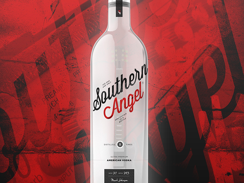 Southern Angel Vodka rock southern spirits packaging vodka